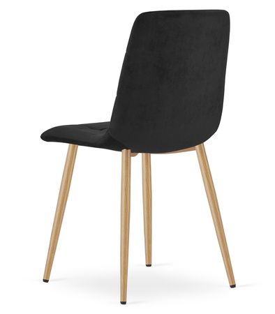 "Krzesło KARA - czarny aksamit / nogi kolor drewna x 1"