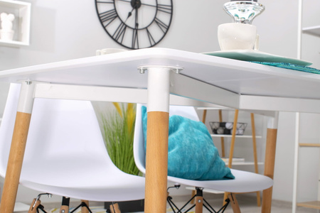 Stół prostokątny skandynawski 120x80cm ADRIA - Biały nowoczesny stół do jadalni