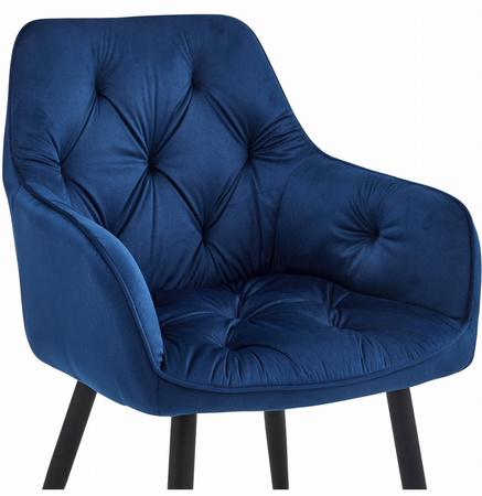"Krzesło JORK - granat aksamit / nogi czarne x 2"
