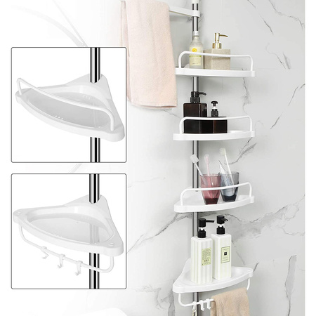 Łazienkowa półka teleskopowa - Rozporowa półka do łazienki z regulacją wysokości SONGMICS BCB02SW