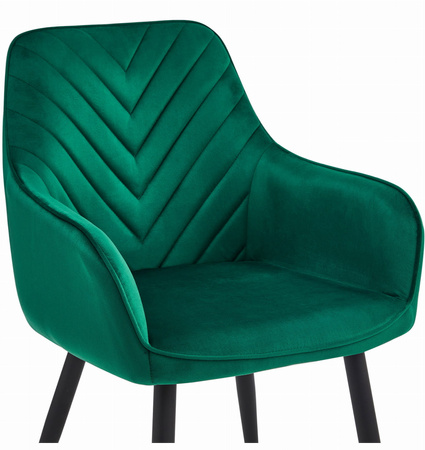 "Krzesło NANA - ciemna zieleń aksamit / nogi czarne x 1"