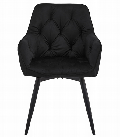 "Krzesło JORK360 - czarny aksamit / nogi czarne x 1"