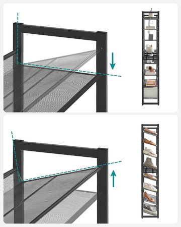 8-poziomowa półka na buty - Duży regał na buty do przedpokoju - SONGMICS LMR08B