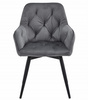 "Krzesło JORK360 - ciemny szary aksamit / nogi czarne x 2"