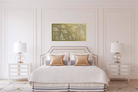 DEKORACYJNY PANEL AŻUROWY, LIŚCIE, DEKORACJA ŚCIENNA  3D, ORNAMENT 60 x 120 cm, CZARNY