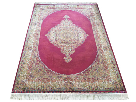 Dywan królewski ekskluzywny o najwyższej jakości Qum Silk 01 czerwony 300x400 cm