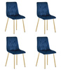 "Krzesło LIBRA - granat aksamit / nogi kolor złoty x 4"