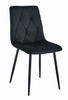 Czarne pikowane krzesła LIBRA (2 sztuki) - Tapicerowane krzesła na czarnych nogach