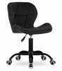 Welurowe czarne krzesło obrotowe do biurka NOTO - Tapicerowane krzesło na kółkach