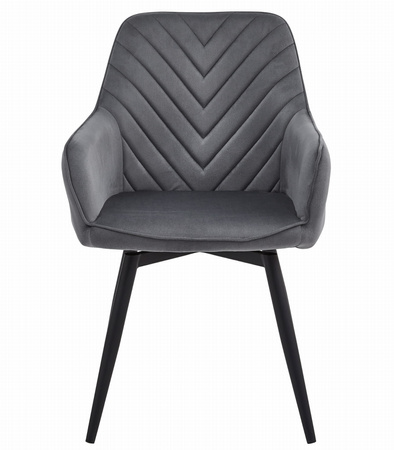 "Krzesło NANA360 - ciemny szary aksamit / nogi czarne x 2"