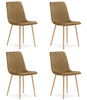 "Krzesło TURIN - brązowy aksamit / nogi kolor drewna x 4"