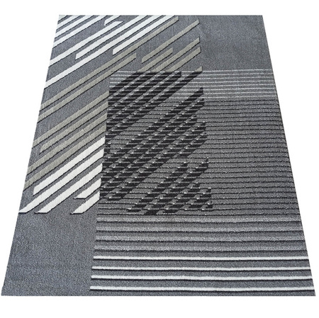 Dywan geometryczny w paski szary LARA 02 - 120x170 cm