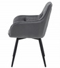 "Krzesło JORK360 - ciemny szary aksamit / nogi czarne x 1"