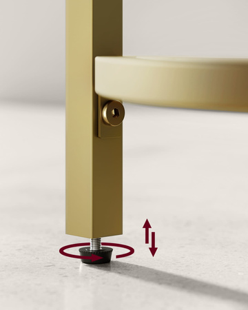 Złoty narożny regał do salonu - Szklana narożna półka Glamour - VASAGLE LGT810A01