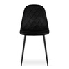 Czarne krzesło ASTI - Tapicerowane, pokryte miękkim aksamitem krzesło