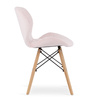 Krzesło tapicerowane do jadalni LAGO - Różowe krzesło z eko skóry