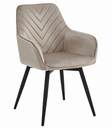 "Krzesło NANA360 - ciemny beż aksamit / nogi czarne x 1"