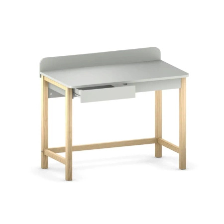 Biurko dziecięce VERYSIMPL B-DES8 – drewniane z przegrodą i dwiema szufladami