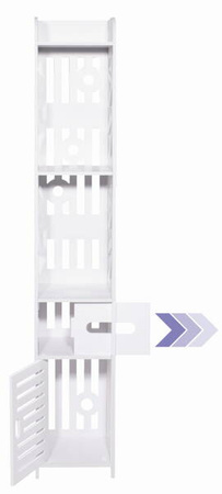 Mobilna półka łazienkowa - Biały regał łazienkowy na kółkach