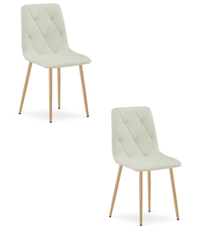 "Krzesło LIBRA - beż materiał / nogi kolor drewna x 2"