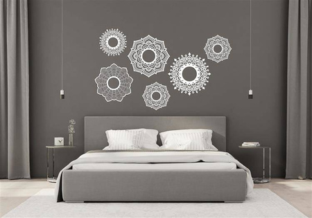 DEKORACYJNE PANELE AŻUROWE, ZESTAW 6 ROZET, PIĘKNA OZDOBA ŚCIENNA 3D , ORNAMENT , CZARNY