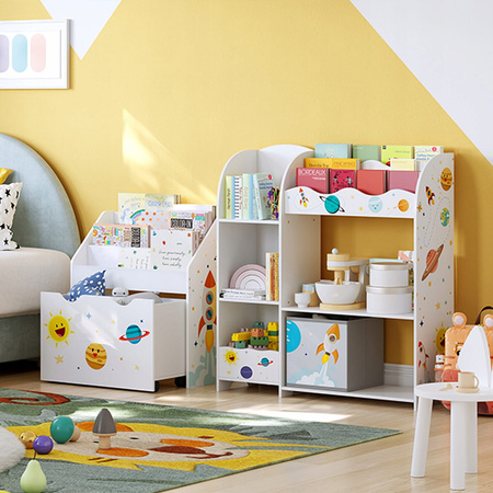 Regał na zabawki z pojemnikami - Półka, organizer do pokoju dziecięcego SONGMICS GKR42WT
