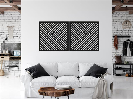 3D DEKORACYJNE PANELE GEOMETRYCZNE, MINIMALISTYCZNA DEKORACJA ŚCIENNA, CZARNY