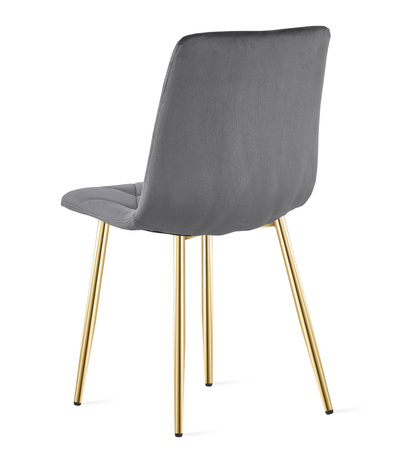 "Krzesło LIBRA - ciemny szary aksamit / nogi kolor złoty x 1"