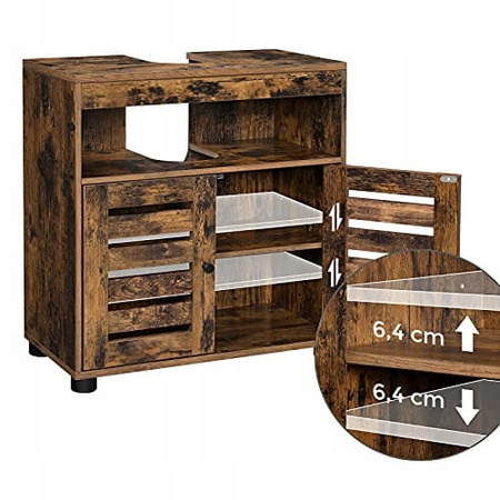 Rustykalna brązowa szafka pod umywalkę nablatową 60cm - VASAGLE BBK04BXV1