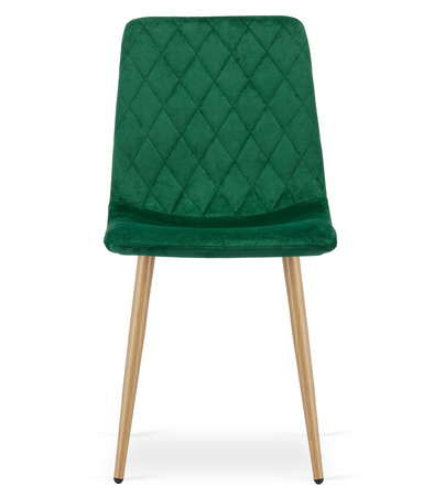 "Krzesło TURIN - ciemna zieleń aksamit / nogi kolor drewna x 1"