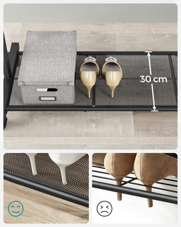 Mobilny wieszak na ubrania - Czarny stojak na ubrania na kółkach SONGMICS HSR25BKV1