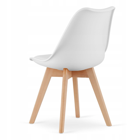 Zestaw stół i 2 krzesła do małej kuchni: Biały okrągły stół TODI 60cm i 2 białe krzesła MARK