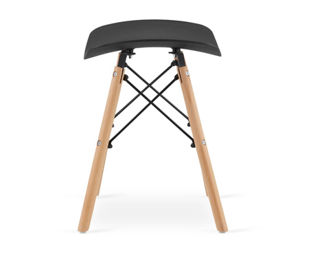 Komplet 4 czarnych taboretów do kuchni jadalni KORFU - Skandynawskie taborety stołki