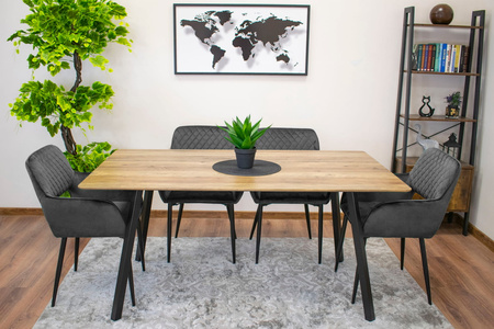 Tapicerowany fotel AMALFI - Szare, welurowe krzesło kubełkowe z podłokietnikami