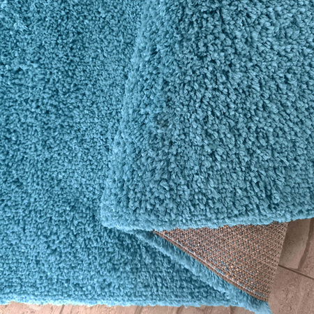 Niebieski dywan Shaggy 200x290 / Santo - Gruby i puszysty dywan jednokolorowy