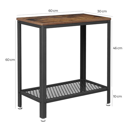 Konsola salonowa Loft - Rustykalna konsola do przedpokoju - VASAGLE LET31BX