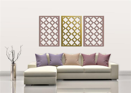 DEKORACYJNE PANELE AŻUROWE, MOROCCO STYLE,DEKORACJA ŚCIENNA 3D, ORNAMENT, ZŁOTY