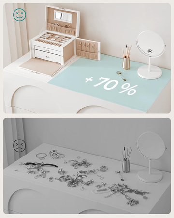 Biała szkatułka na biżuterię - Organizer biżuterii, kuferek, kasetka SONGMICS JBC121W