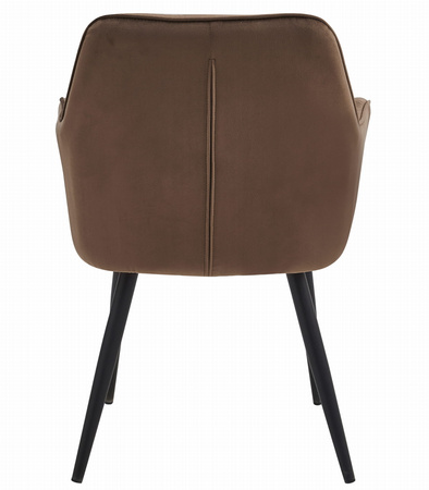 "Krzesło JORK - brąz aksamit / nogi czarne x 2"