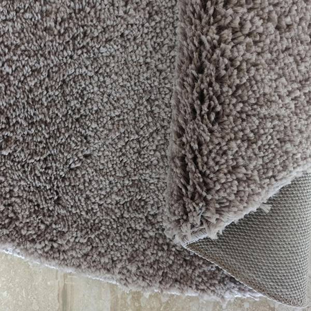 Dywan gładki okrągły typu shaggy jasny brąz Kamel Koło Cappucino 100 cm