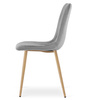 "Krzesło LAVA - jasny szary aksamit / nogi kolor drewna x 4"