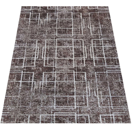 Dywan geometryczny przecierany Panamero 09 brązowy 200x290 cm