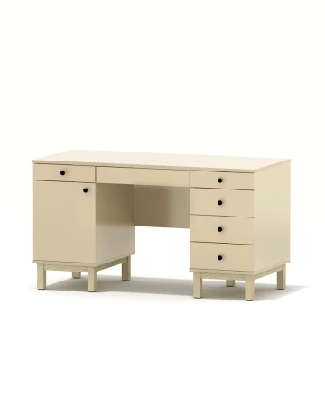 Biurko z dwoma kontenerami VERYSIMPL B-MODEL-2 — minimalistyczny blat i pełna konfiguracja