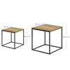 Zestaw 2 loftowych stolików kawowych - Kwadratowe stoliki kawowe do salonu