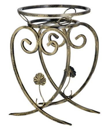 Kwietnik metalowy ozdobny art deco SERCE / stojak na kwiaty [wys. 48 cm]