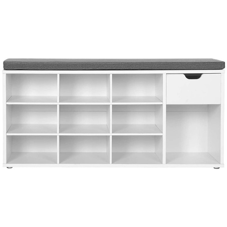 Duża biała szafka na buty z siedziskiem - Regał na obuwie - VASAGLE LHS24W01