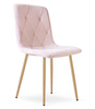 "Krzesło LIBRA - jasny róż aksamit / nogi kolor drewna x 3"