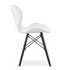 Nowoczesne białe krzesło z eko skóry LAGO - Pikowane krzesło na czarnych nogach