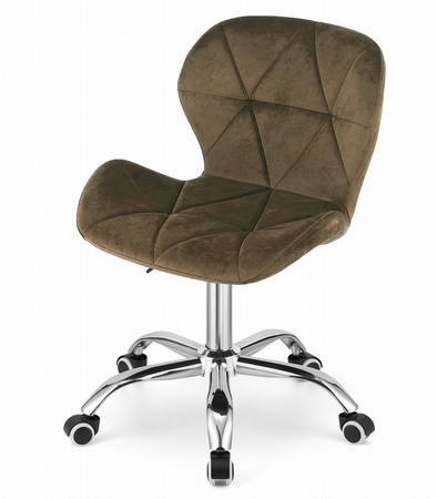 Fotel AVOLA brązowy obrotowy na kółkach do biura – z aksamitu