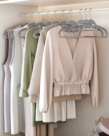 Plastikowe wieszaki ubraniowe - Szare wieszaki na ubrania 20szt - SONGMICS CRP41G